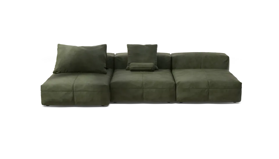 vetsak Sofa Set 04 divano modulare pelle oliva