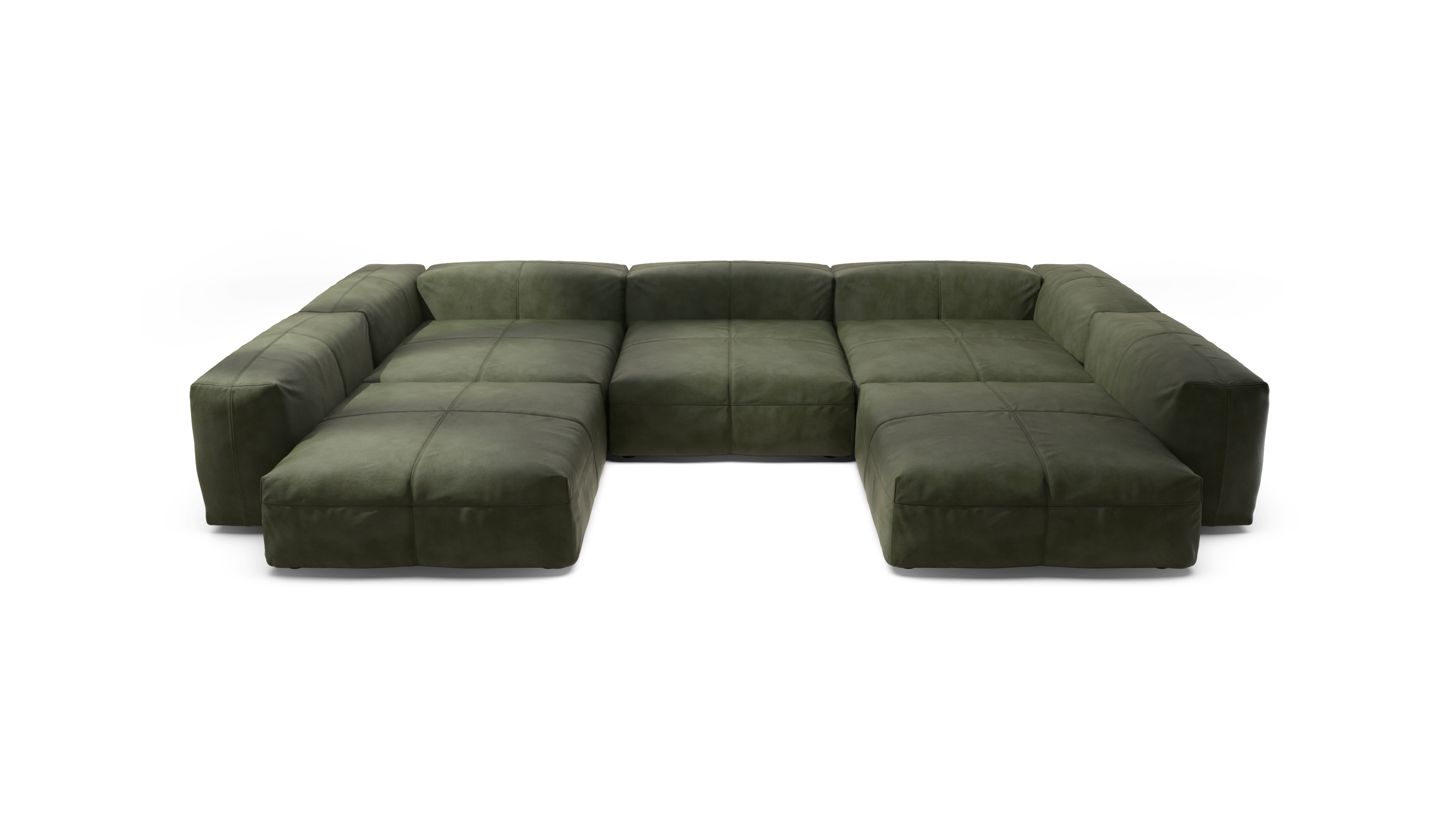 vetsak Sofa Set 06 divano angolare pelle Oliva 377x241 6,5 posti