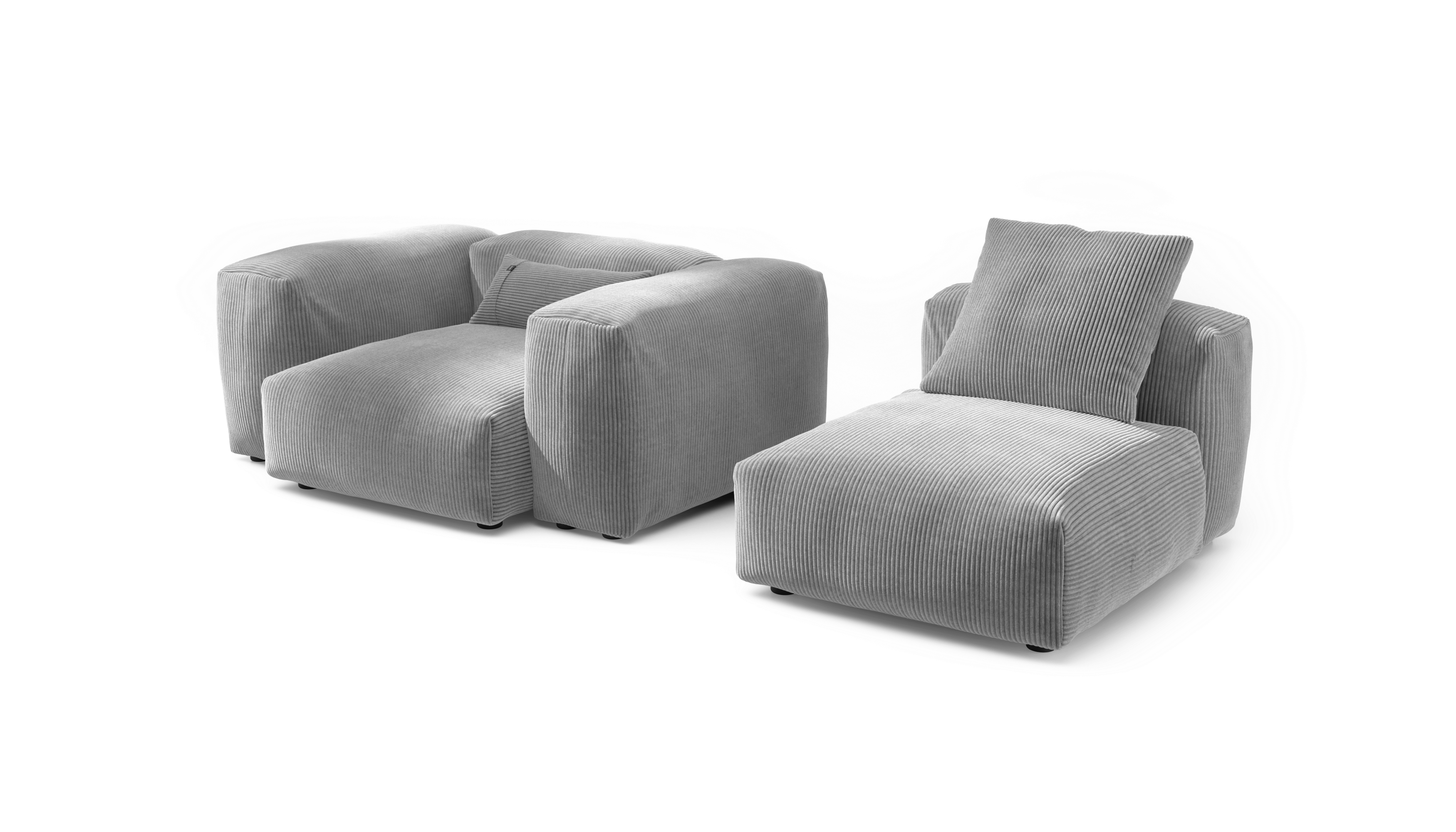 vetsak Sofa Set 02 M divano modulare velluto grigio 230x115