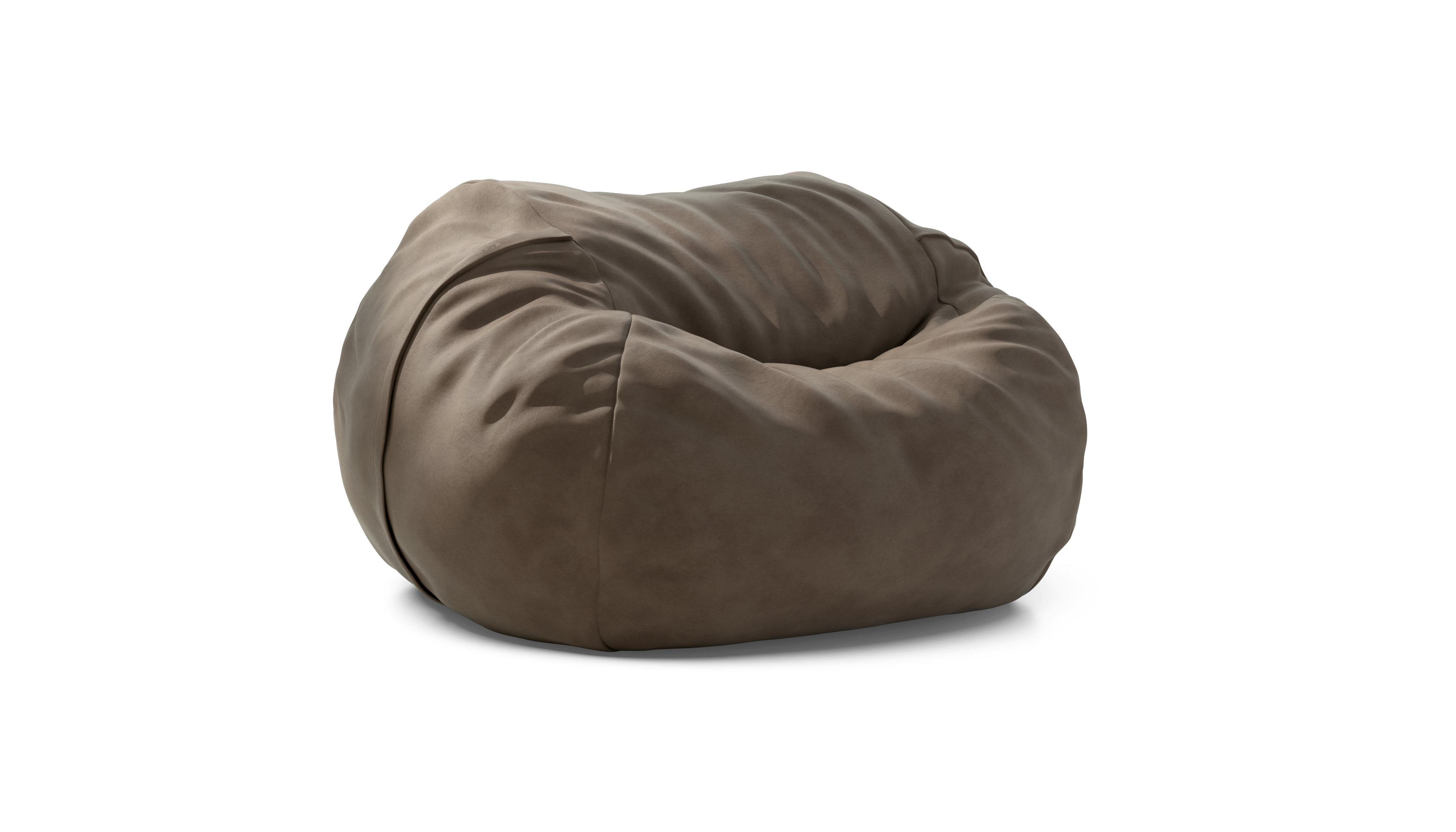 vetsak Pouf Large pouf pelle Cacao sfoderabile