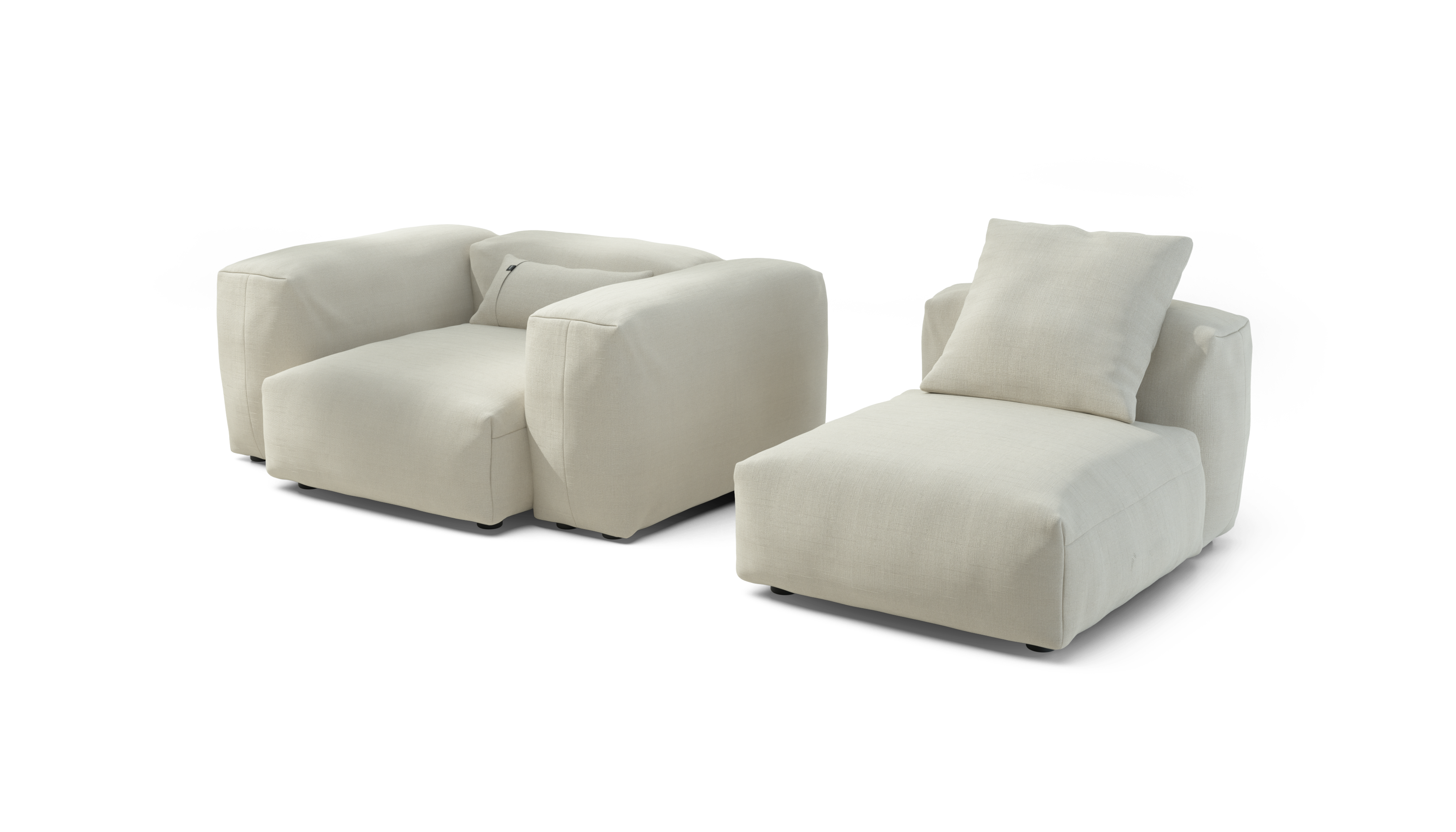 Vetsak Sofa Set 02 Medium divano grande Pique crema 230x115