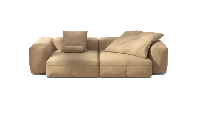 vetsak Set 02 L divano modulare beige pelle 272x115