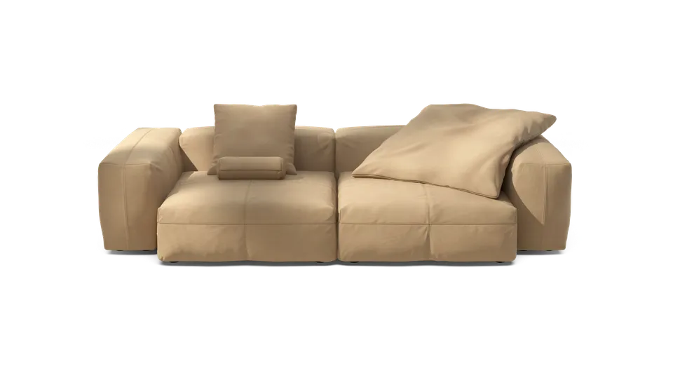 vetsak Set 02 L divano modulare beige pelle 272x115