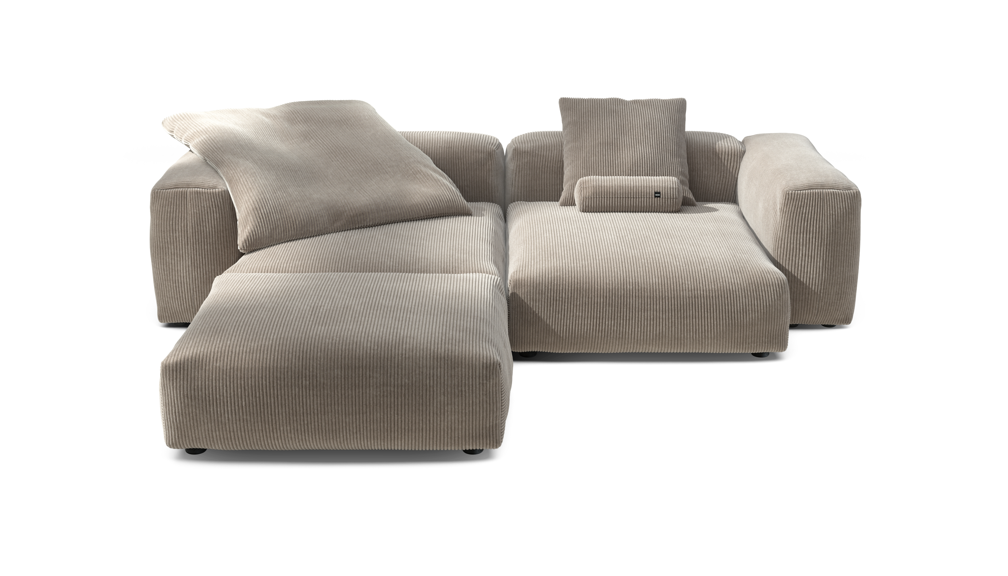 vetsak Sofa Set 03 divano platino velluto 3,5 posti a L