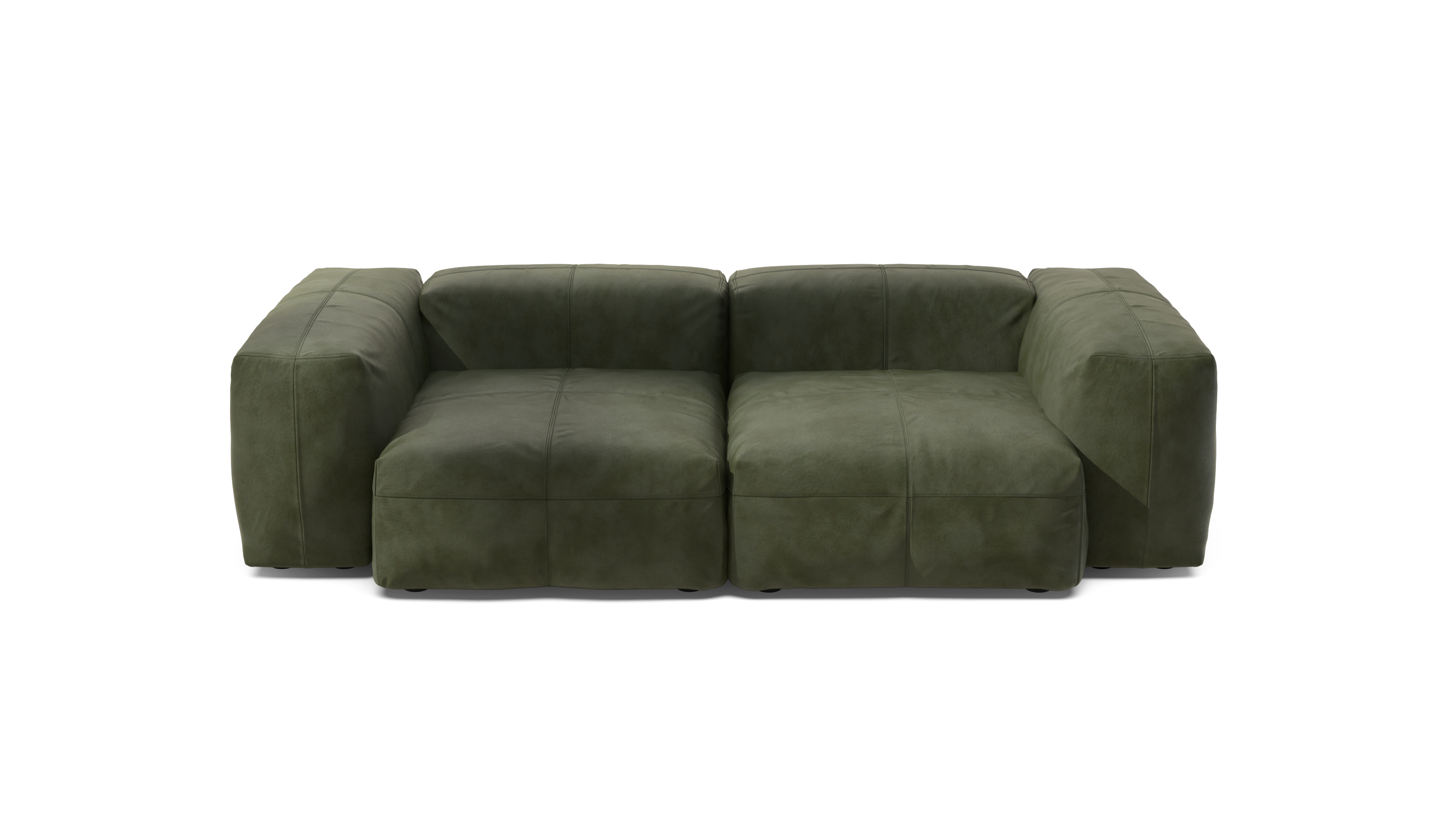 Vetsak Set 02 Medium divano modulare pelle oliva 230 cm