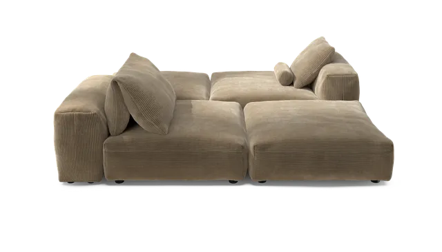 vetsak Sofa Set 08 Daybed divano isola velluto sabbia 210x241