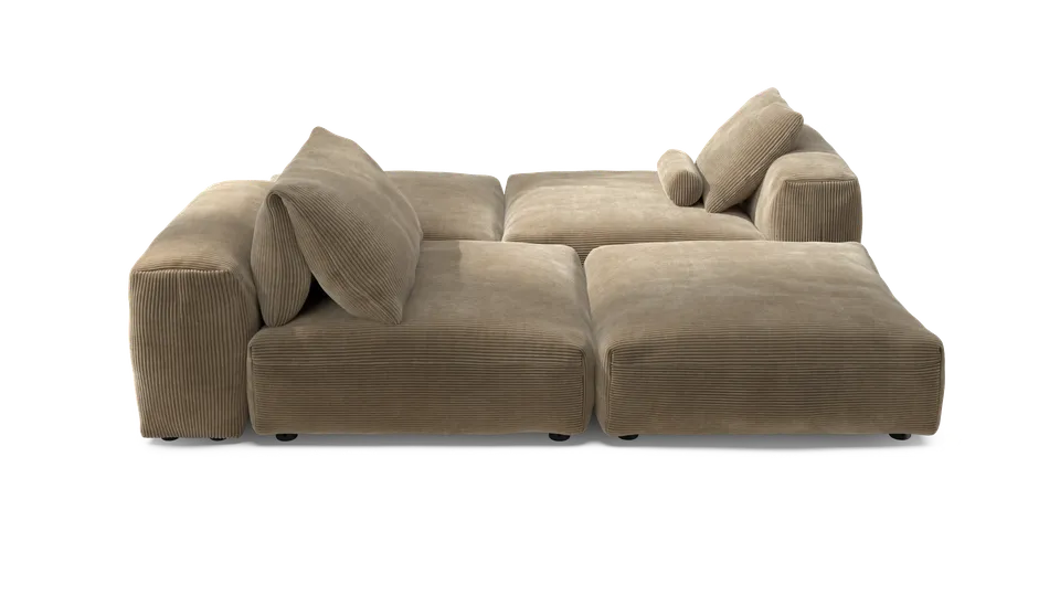 vetsak Sofa Set 08 Daybed divano isola velluto sabbia 210x241