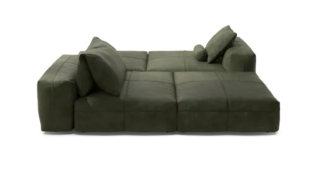 vetsak Sofa Set 08 Daybed divano 6 posti pelle oliva