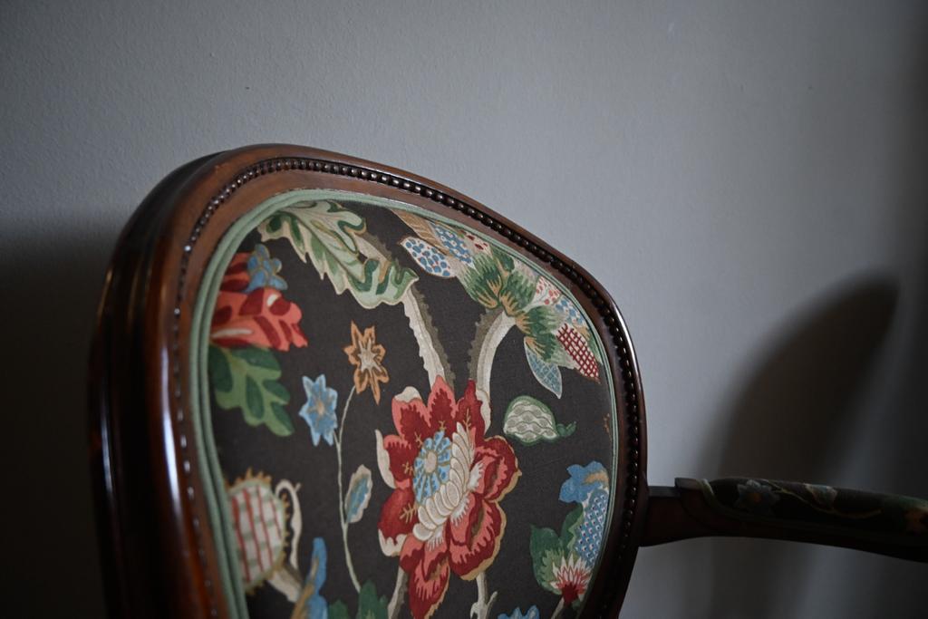 Ravasi Jardin De Nuit coppia poltroncine Luigi XVI floreale