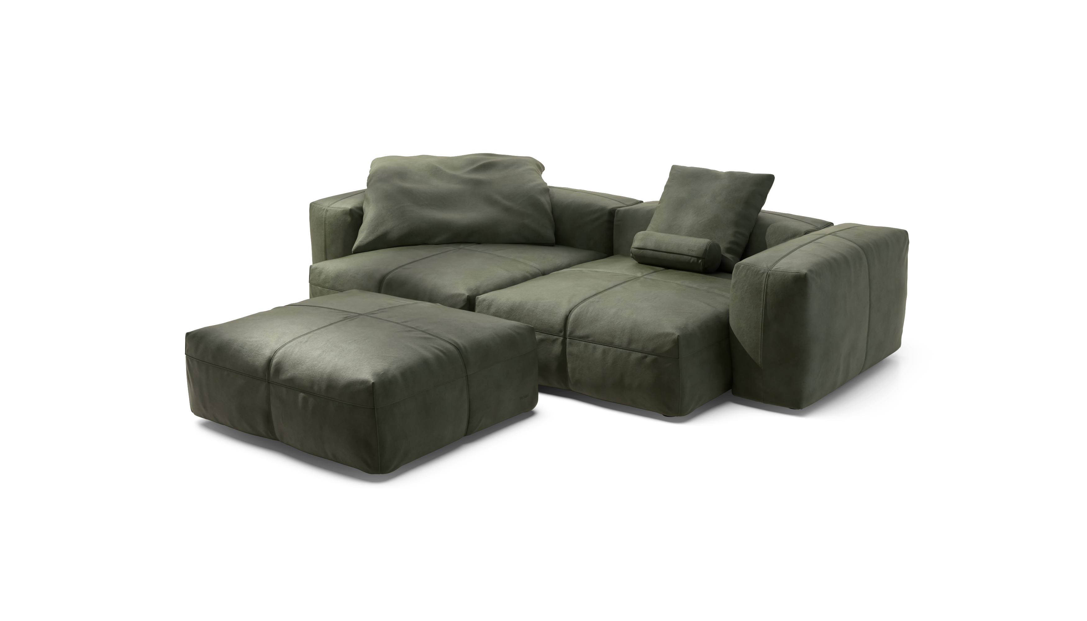 vetsak Sofa Set 03 divano oliva pelle 4 posti angolare