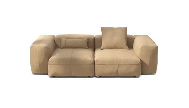 vetsak Sofa Set 02 Medium divano modulare Leather Beige 3 posti
