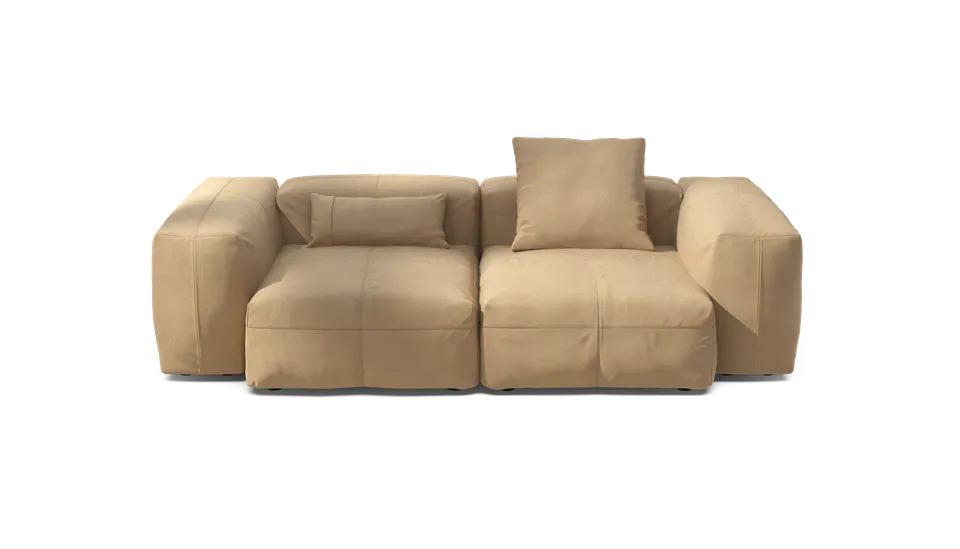 vetsak Sofa Set 02 Medium divano modulare Leather Beige 3 posti
