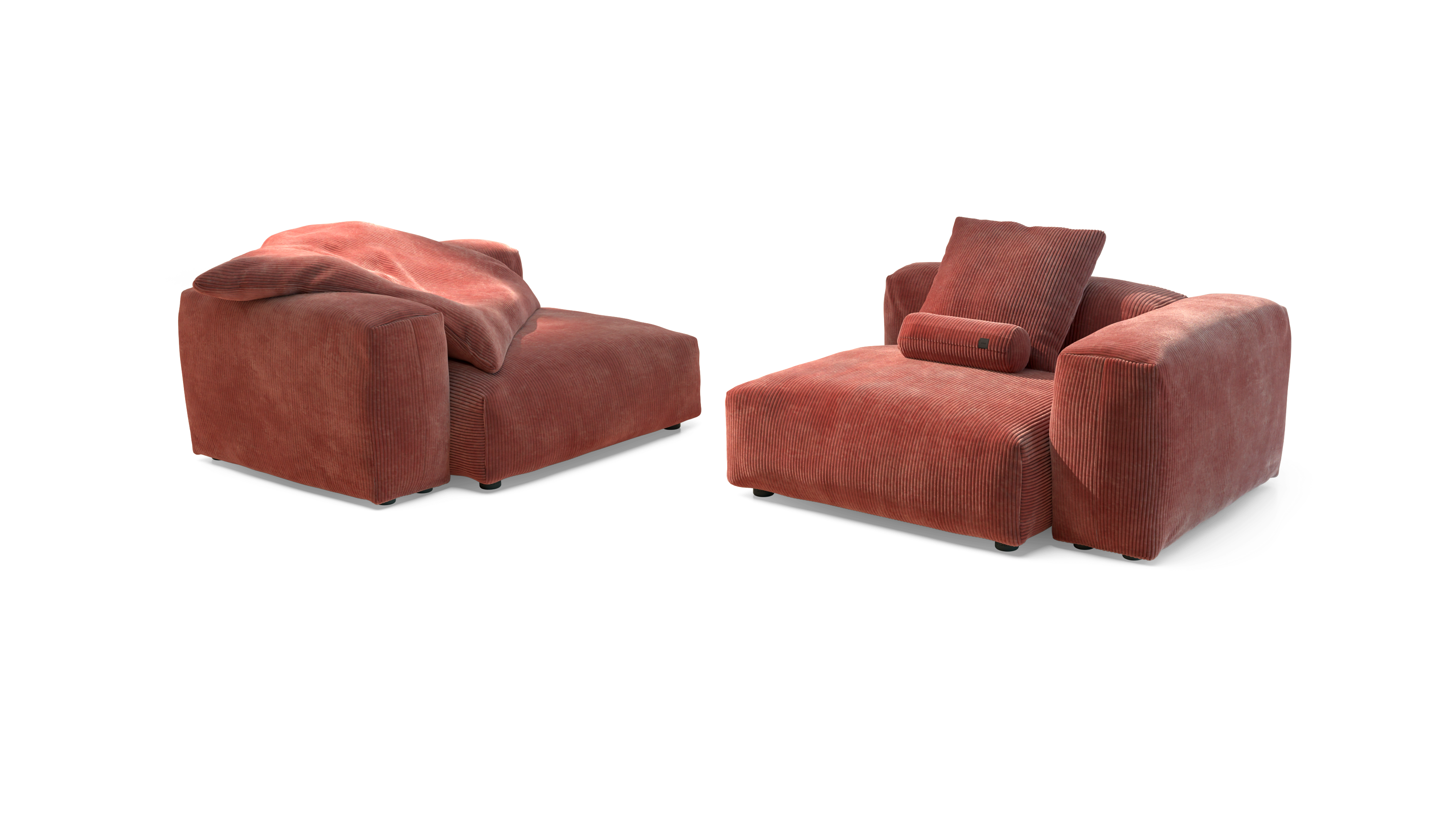 vetsak Sofa Set 02 Large divano Cord Velour Brick 272x115 grande