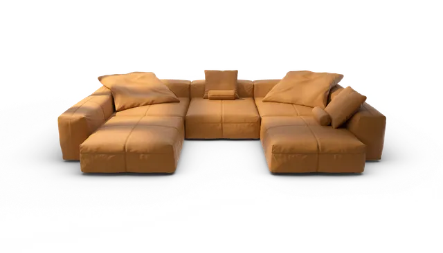 vetsak Sofa Set 06 divano modulare a U pelle marrone