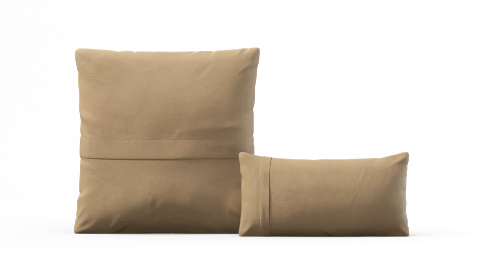 Vetsak Pillow Set 1 set cuscini pelle beige sfoderabile