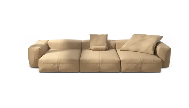 vetsak Sofa Set 05 divano modulare pelle beige 5 posti 377x136