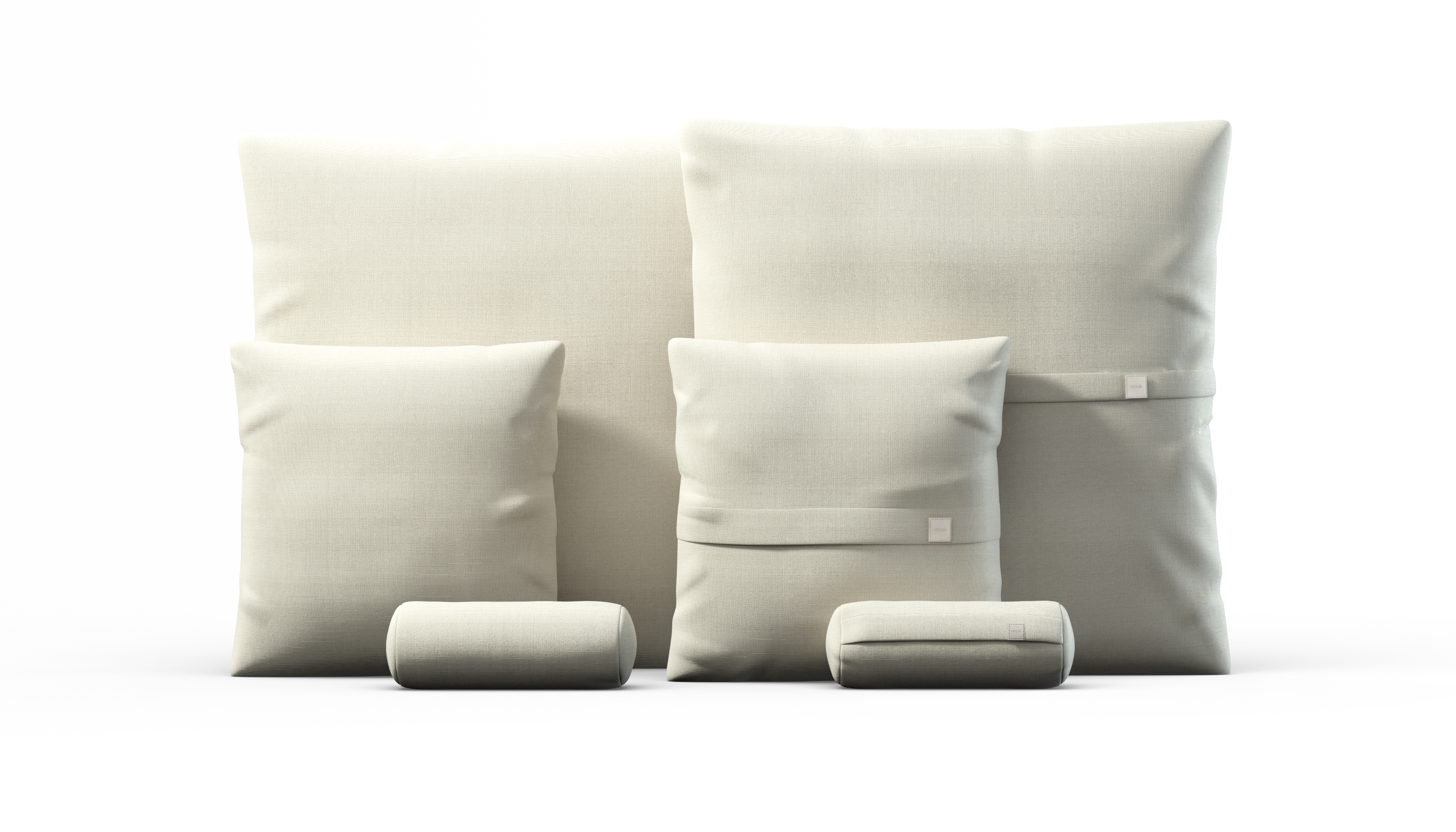 Vetsak Pillow Set 3 set cuscini crema in piqué da esterno