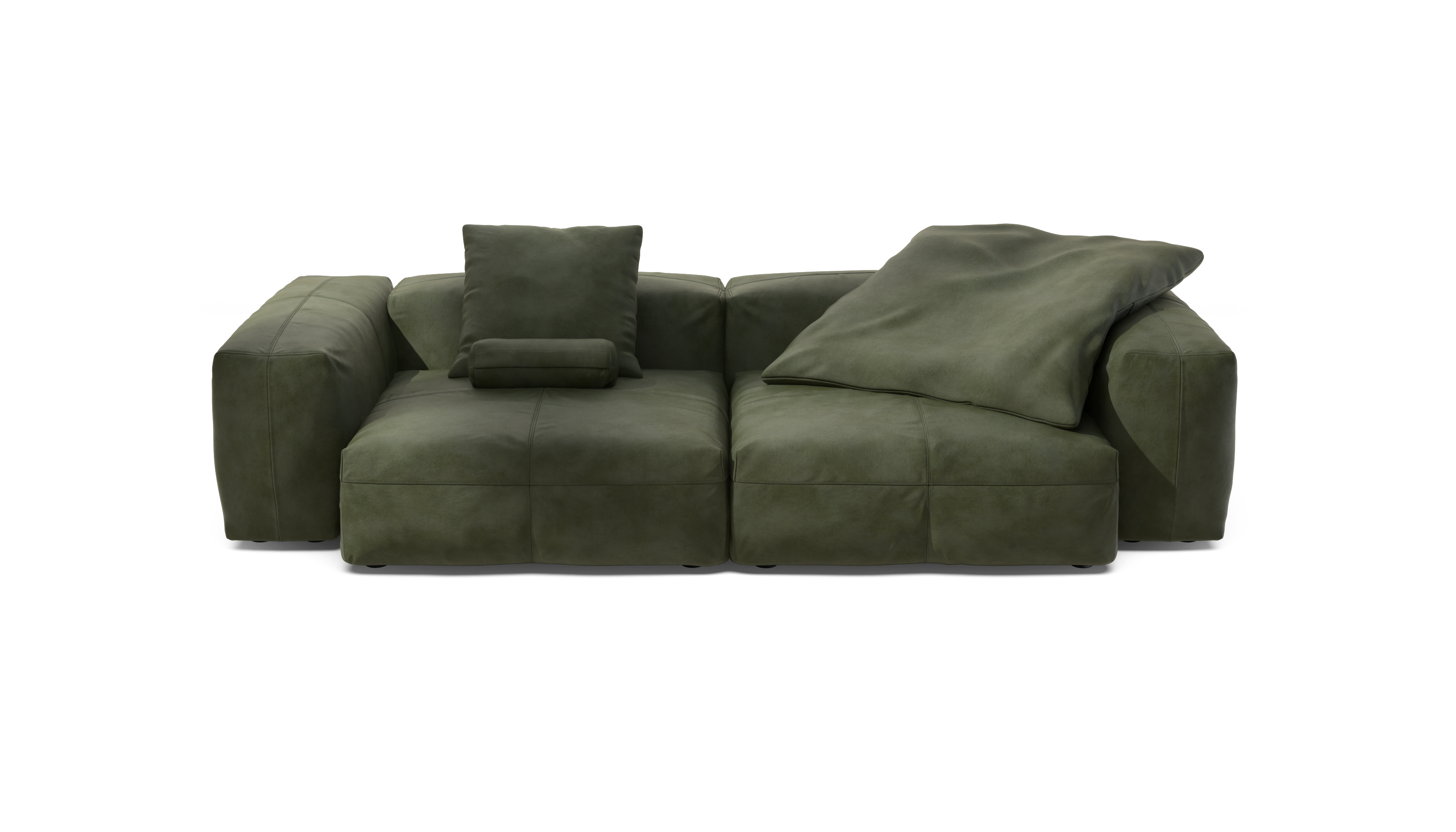 vetsak Sofa Set 02 Large divano modulare oliva pelle