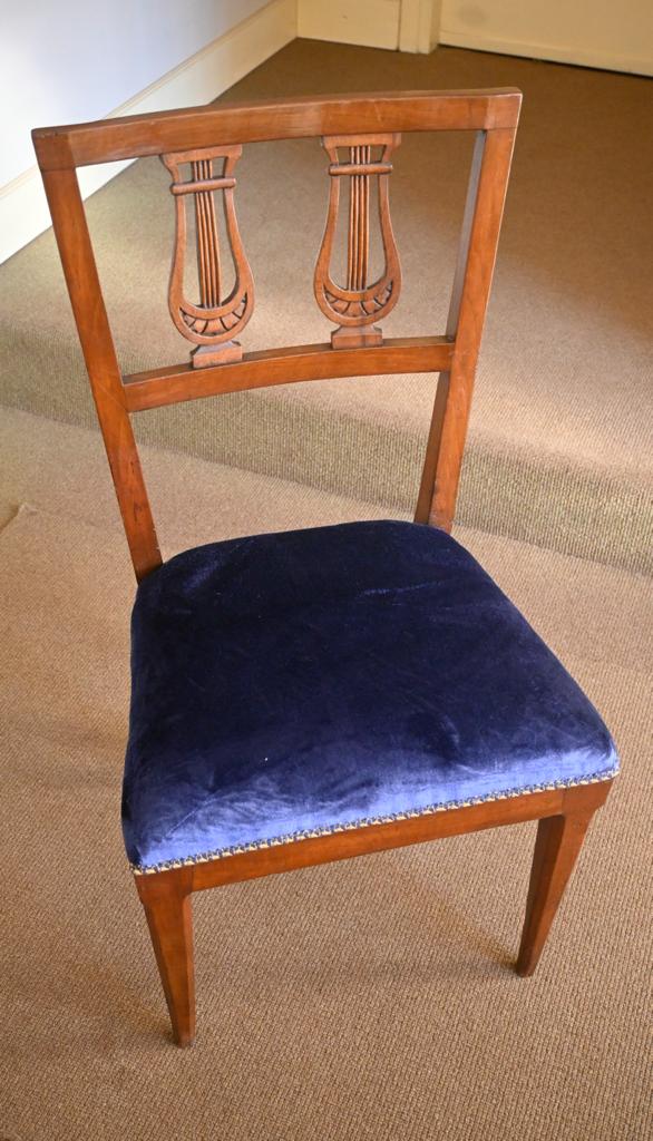 Ravasi Arpege sedia vintage velluto blu elettrico