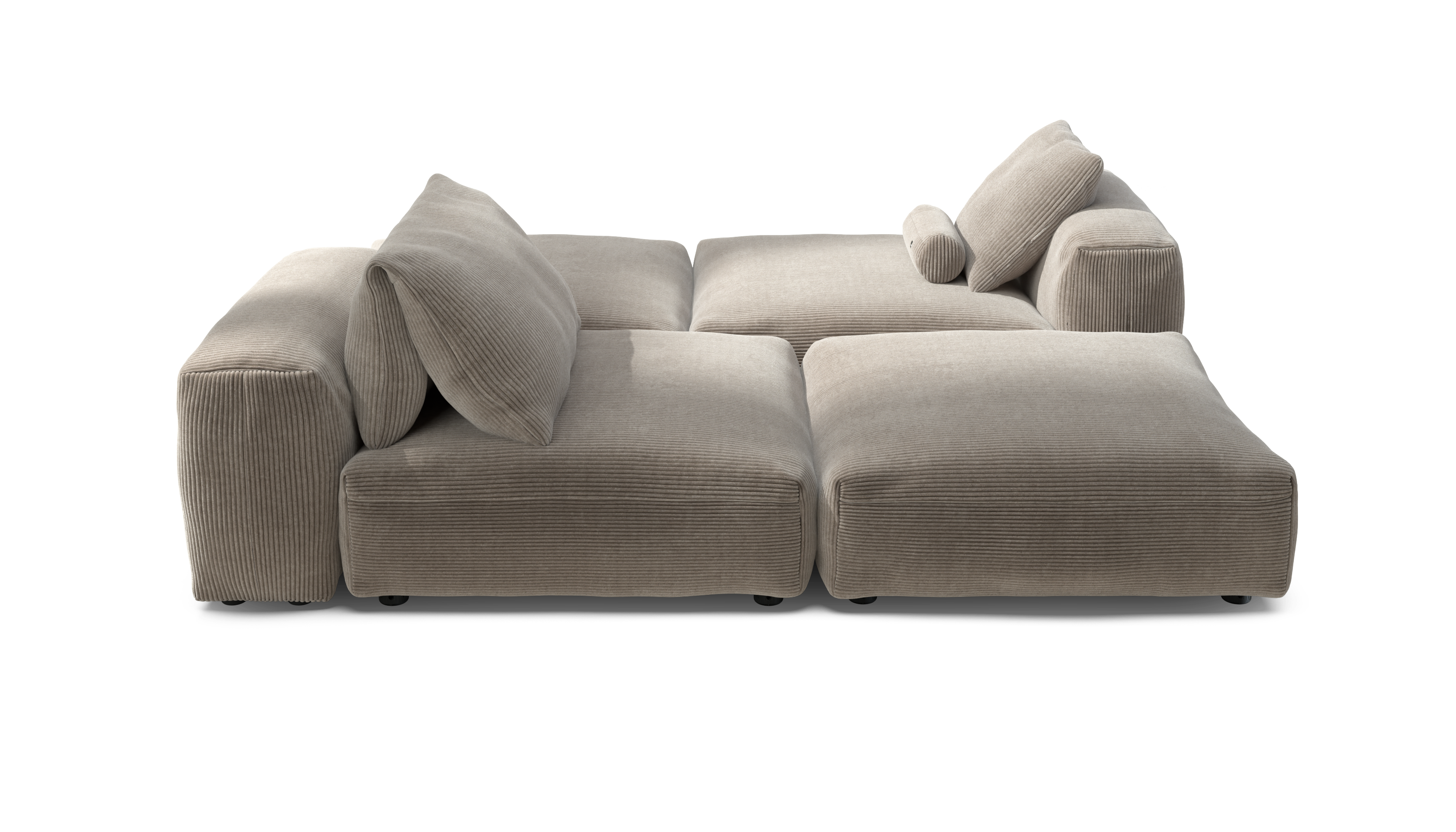 vetsak Sofa Set 08 divano cord velour platino 6 posti