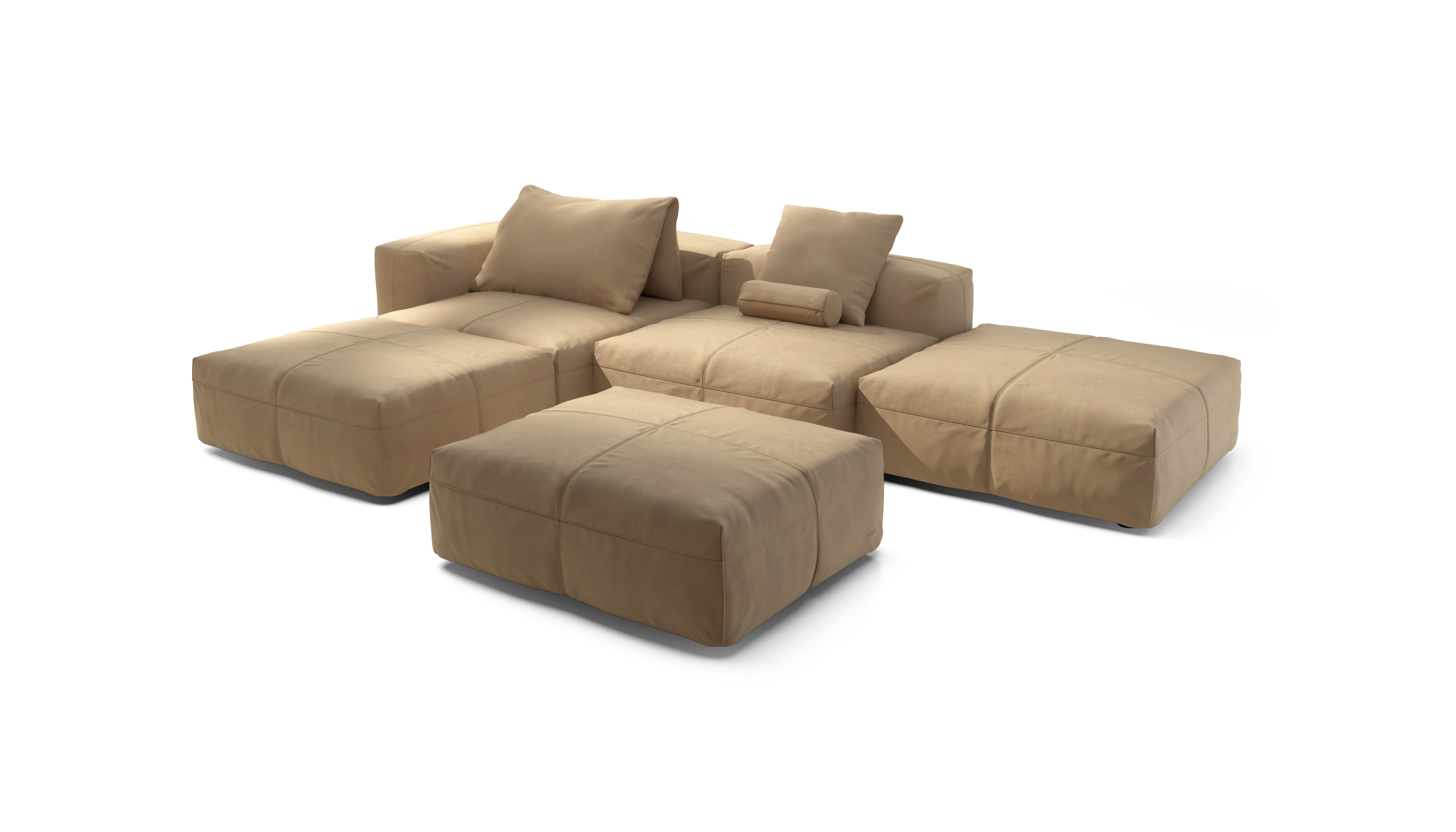 vetsak Sofa Set 09 The Island divano modulare pelle beige
