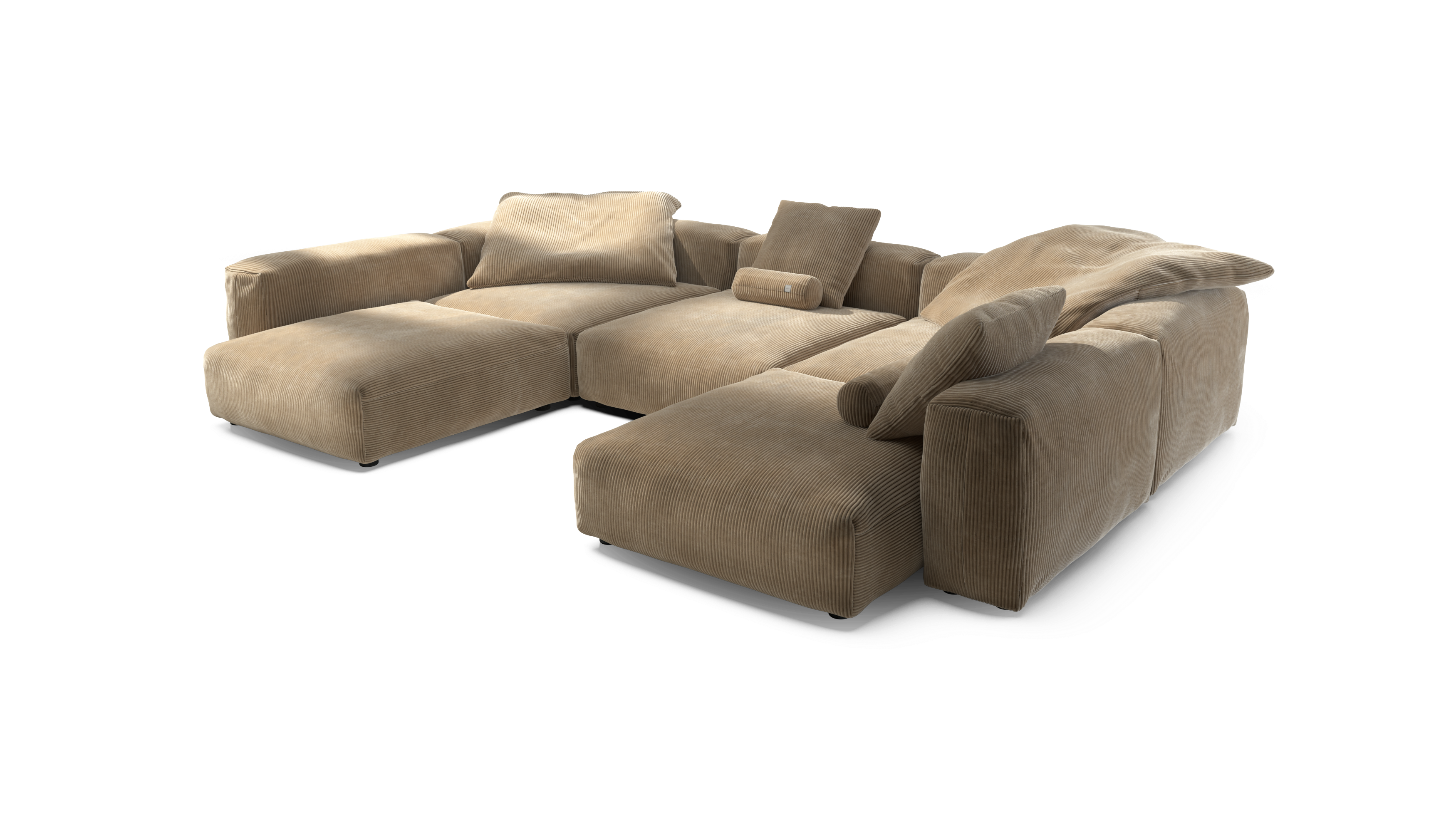 vetsak Sofa Set 06 divano angolare sabbia velluto a coste