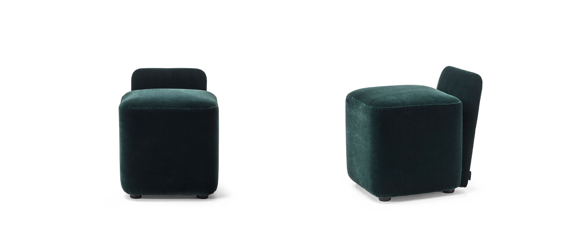 La Cividina Velour pouf in velluto per soggiorno