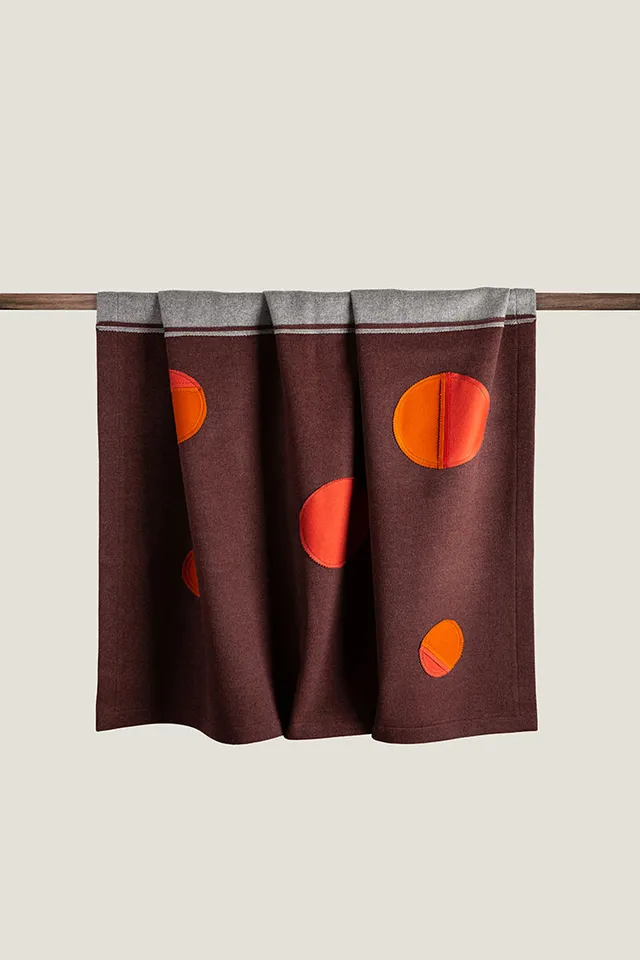 Ravasi Vulcano plaid lana e cachemire grigio vinaccia 187x135 cm
