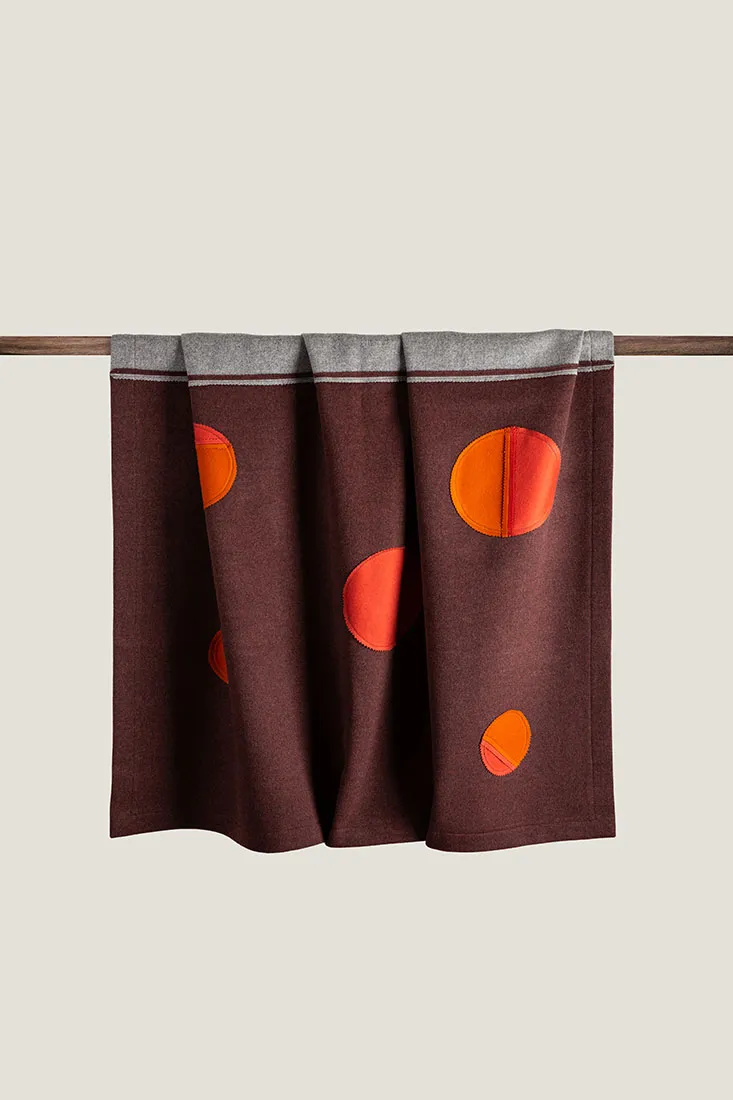 Ravasi Vulcano plaid lana e cachemire grigio vinaccia 187x135 cm