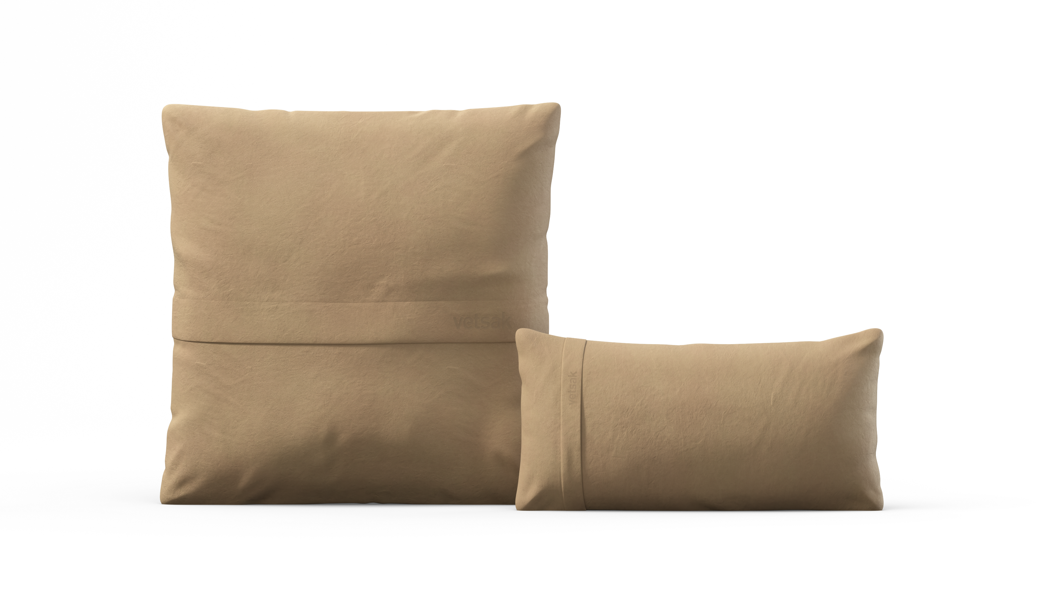 Vetsak Pillow Set 1 set cuscini pelle beige sfoderabile